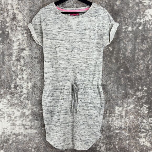 Betsey Johnson Sz XS Sweatshirt Dress Drawstring Drop-Waist Heather Gray - Picture 1 of 10